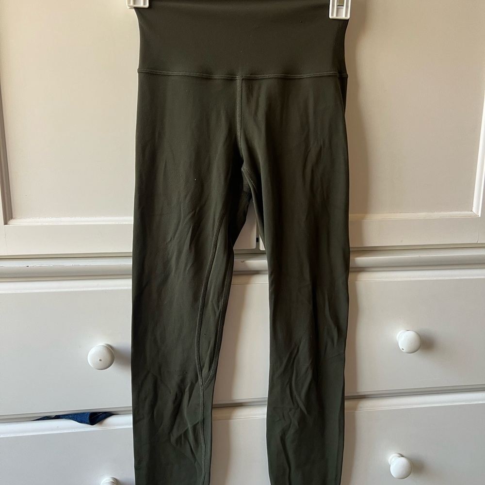 Lululemon Athletica Dark Green High-Waisted Leggings